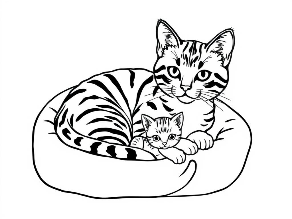 Cat And Kitten Coloring Page For Kids Free Printable Coloring Page Cat And Kitten Coloring Page For Kids Free Printable Coloring Page