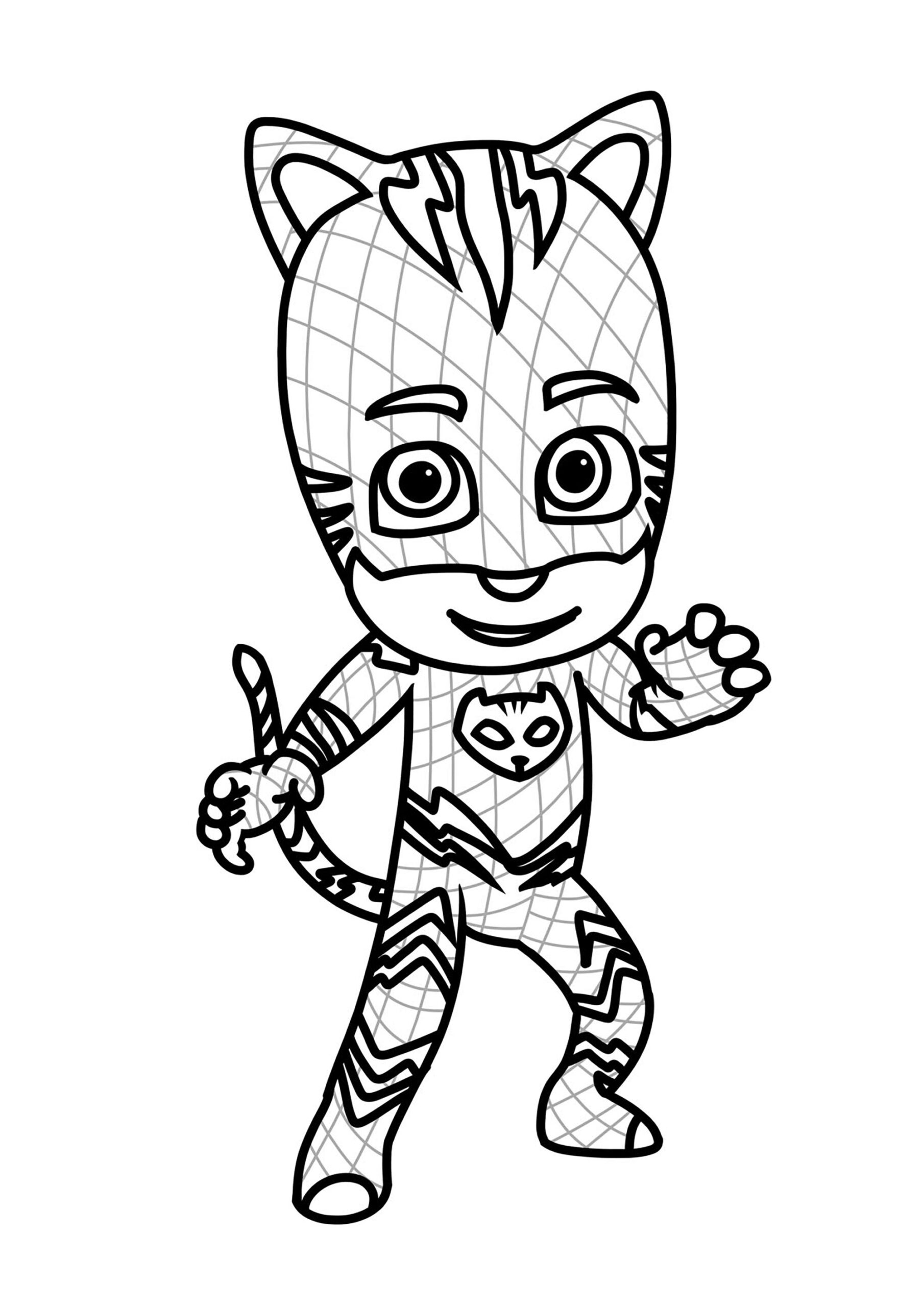 Catboy And His Cat Costume PJ Masks Coloring Pages