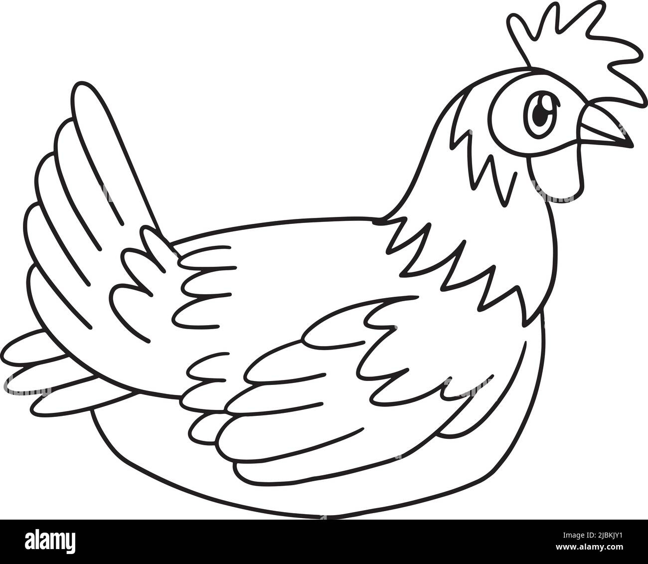 Chicken Coloring Page Isolated For Kids Stock Vector Image Art Alamy