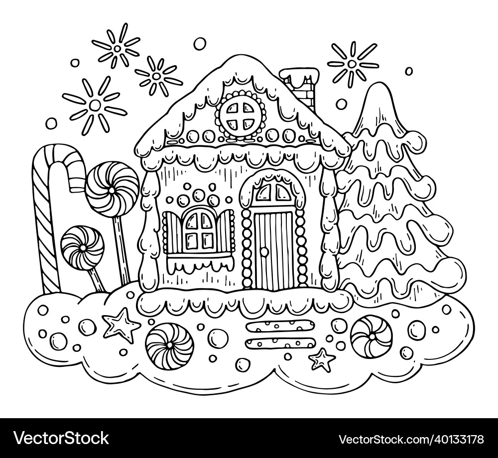 gingerbread house coloring pages