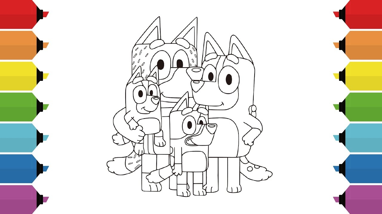 Coloring Bluey Family Coloring Page Bluey Bingo Chilli Bandit YouTube