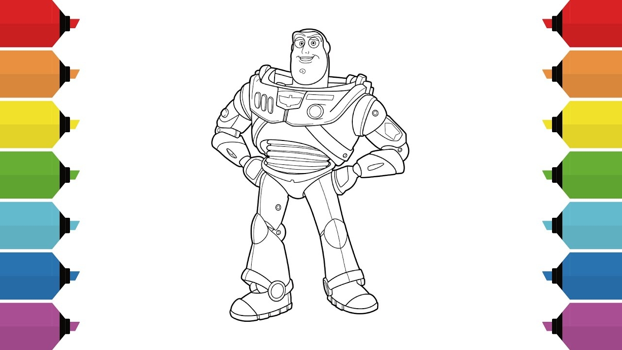 Coloring Buzz Lightyear Toy Story Coloring Page With Colored Markers YouTube Coloring Buzz Lightyear Toy Story Coloring Page With Colored Markers YouTube