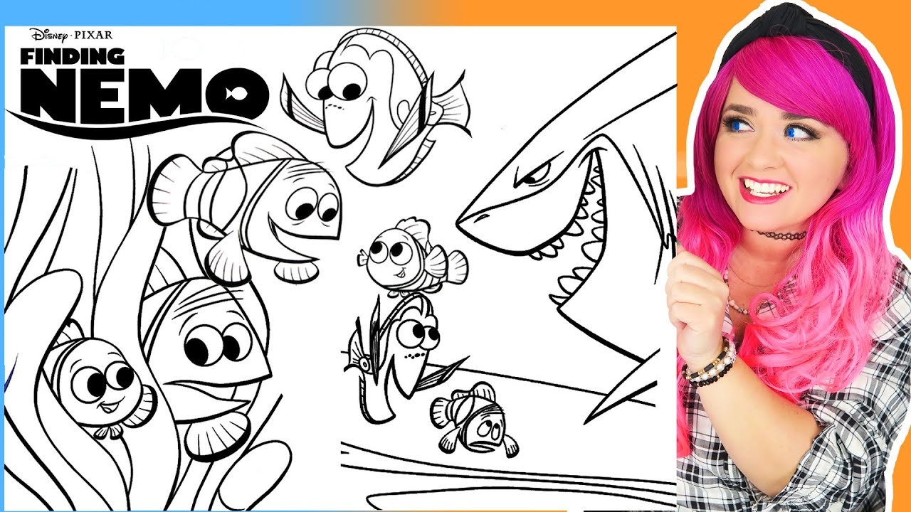 Coloring Finding Nemo Marlin Dory Coloring Pages Prismacolor Markers Crayola Crayons YouTube