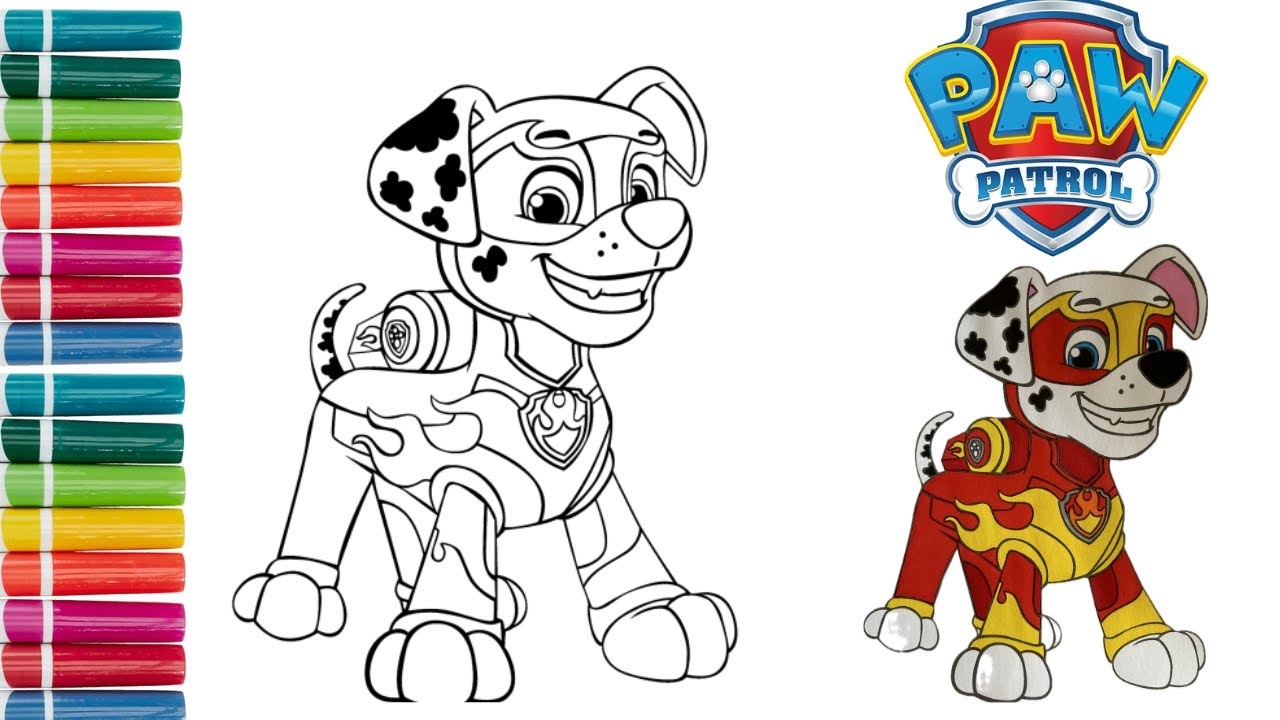 marshall paw patrol coloring page marshall paw patrol coloring page