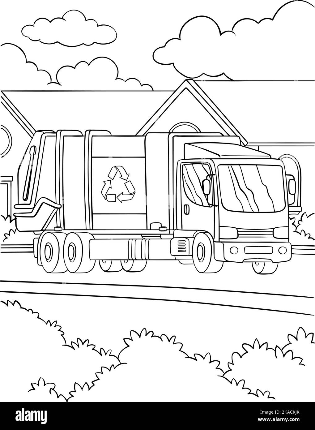 Coloring Page Garbage Truck Hi res Stock Photography And Images Alamy