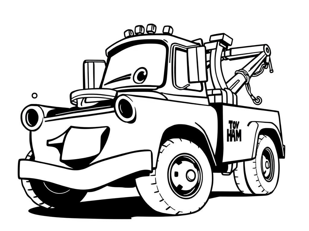 Coloring Page Of Tow Mater From Disney s Cars Free Printable Coloring Page