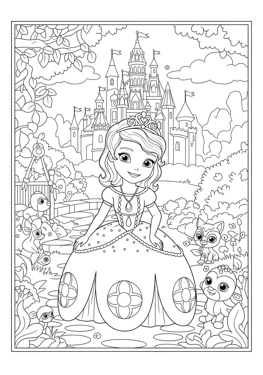 Coloring Page Sofia The First Printable For Kids