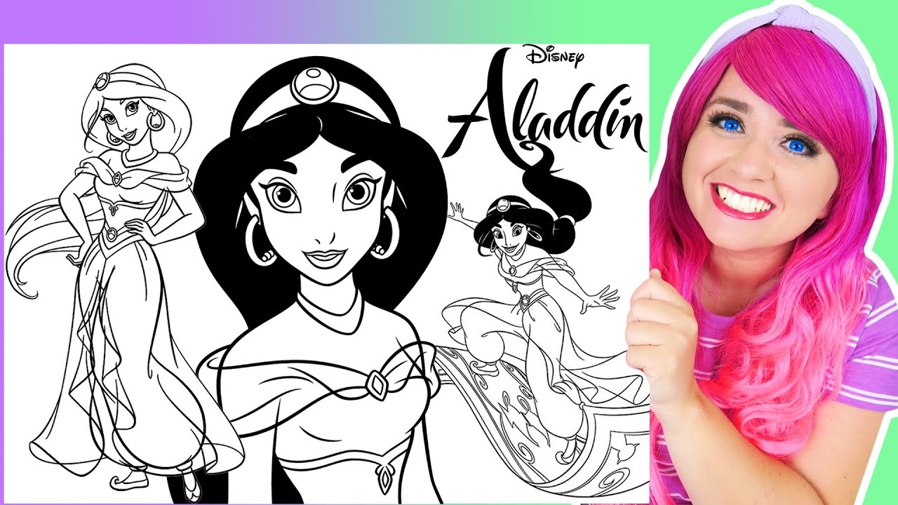 coloring page of princess jasmine