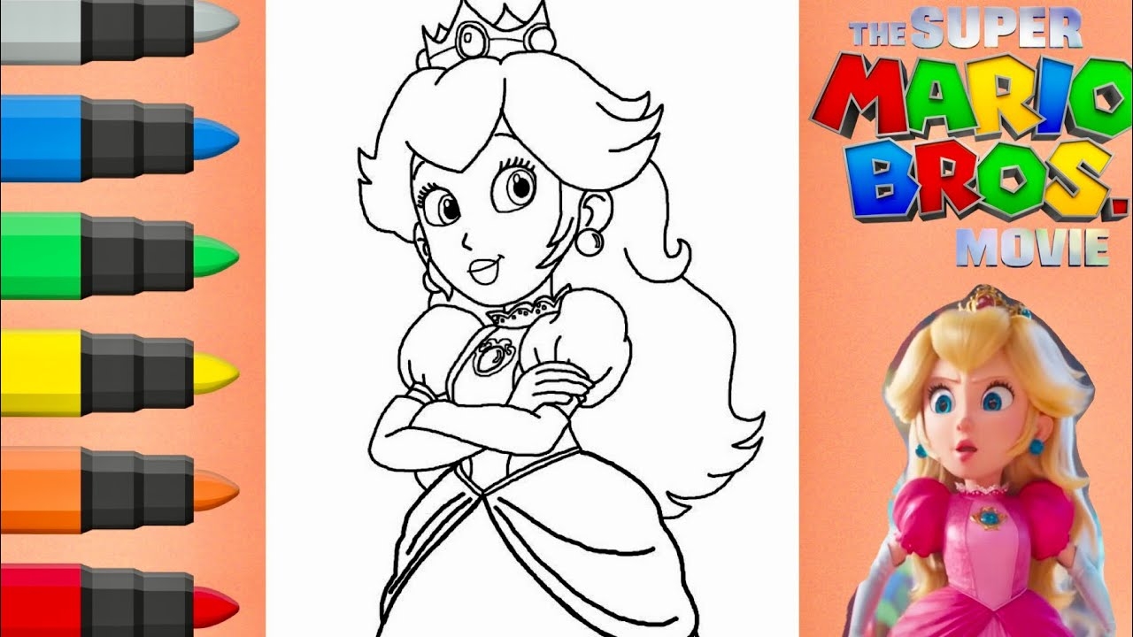 princess peach pictures to color