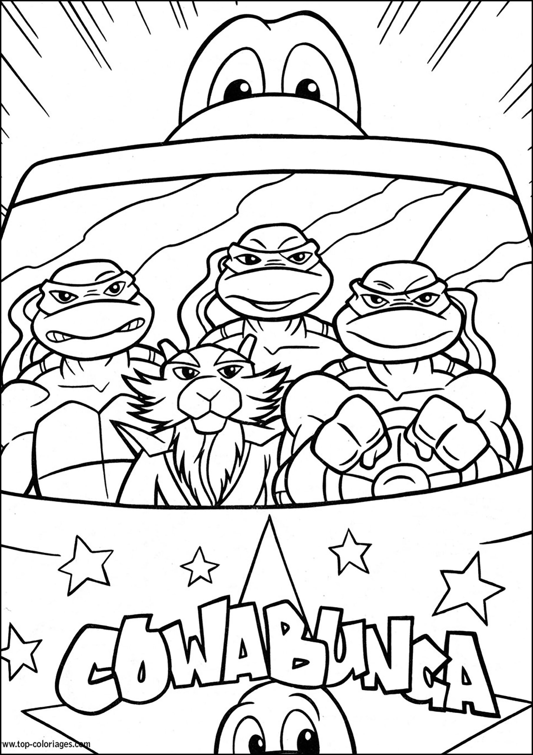 Cowabunga Ninja Turtles Coloring Pages