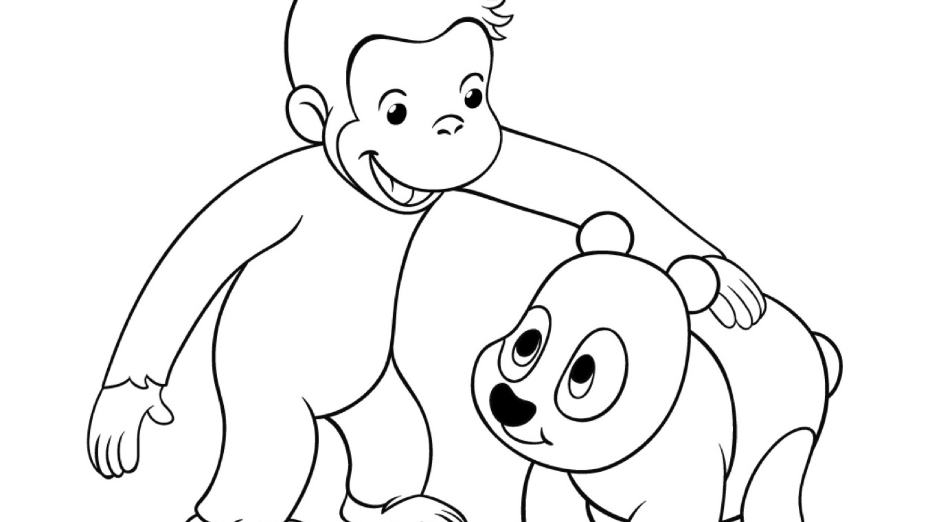 Curious George And Panda Coloring Page Kids Coloring Pages PBS KIDS For Parents