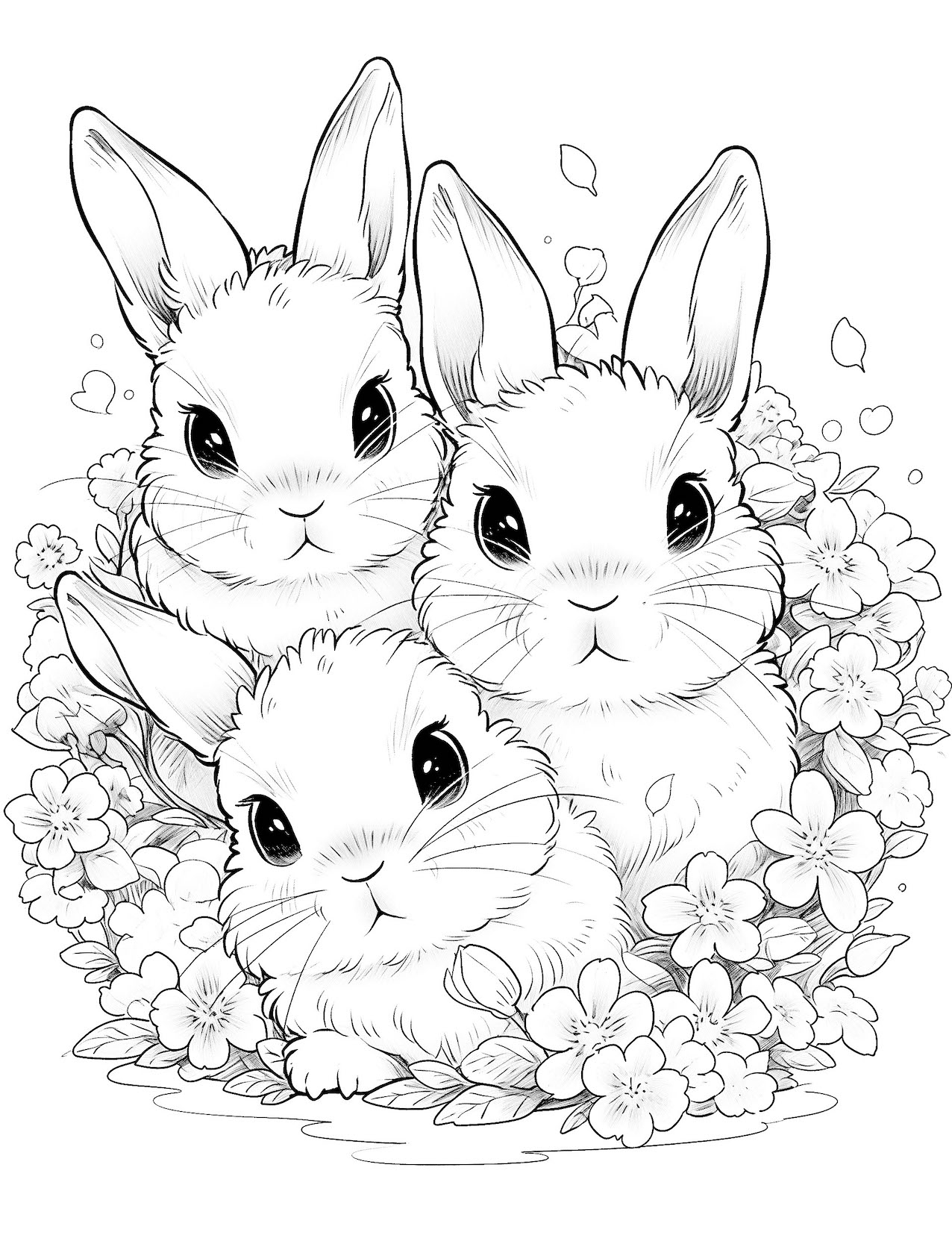 Cute Bunny Coloring Pages For Kids