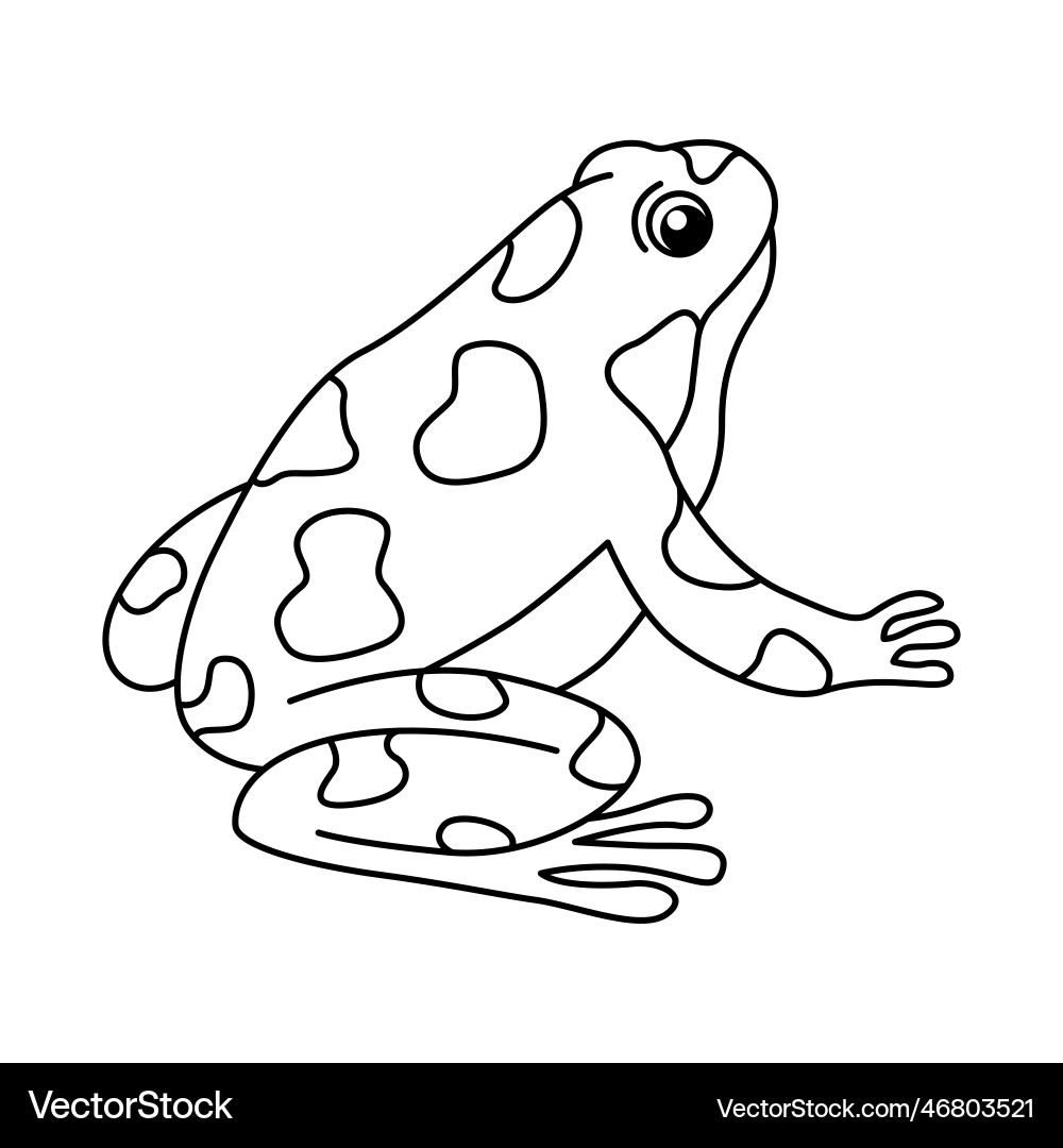 Cute Frog Cartoon Coloring Page For Kids Free Vector VectorStock