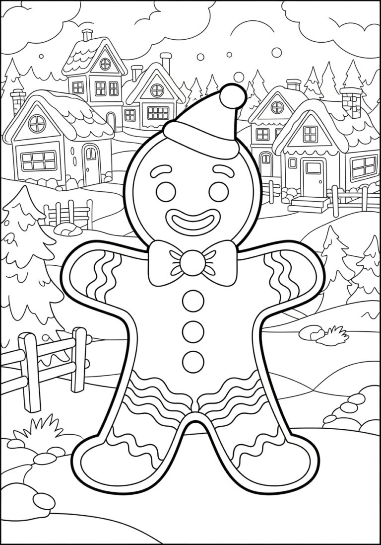 Cute Gingerbread Man Coloring Page Free Printable Fun