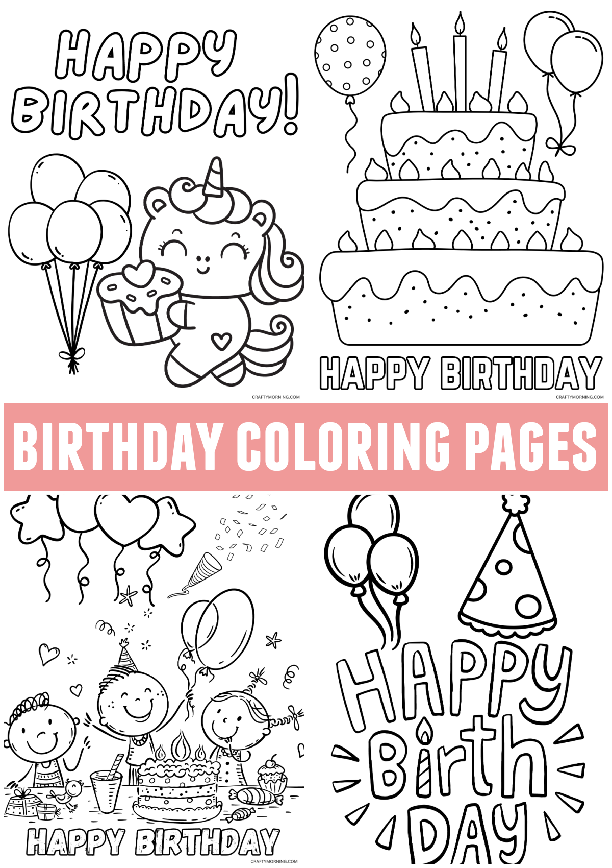 birthday card coloring page