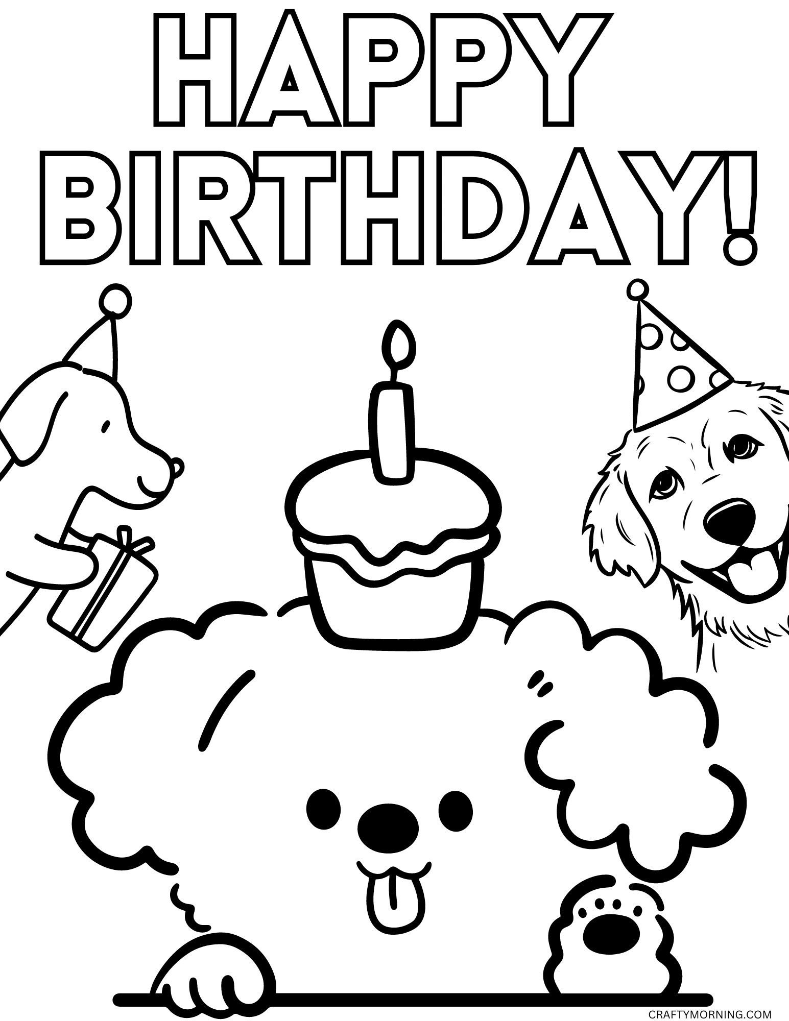 Cute Happy Birthday Coloring Pages Crafty Morning