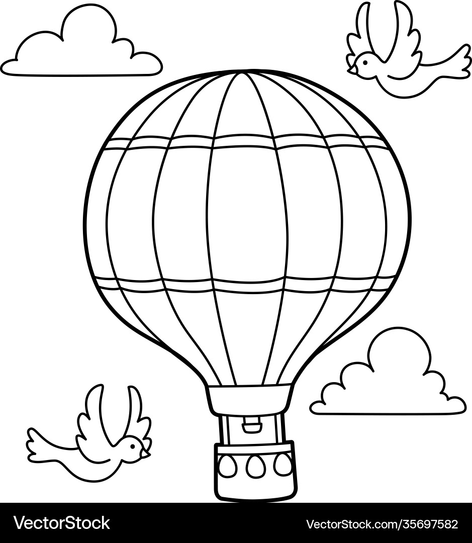 Hot Air Balloon Coloring Page