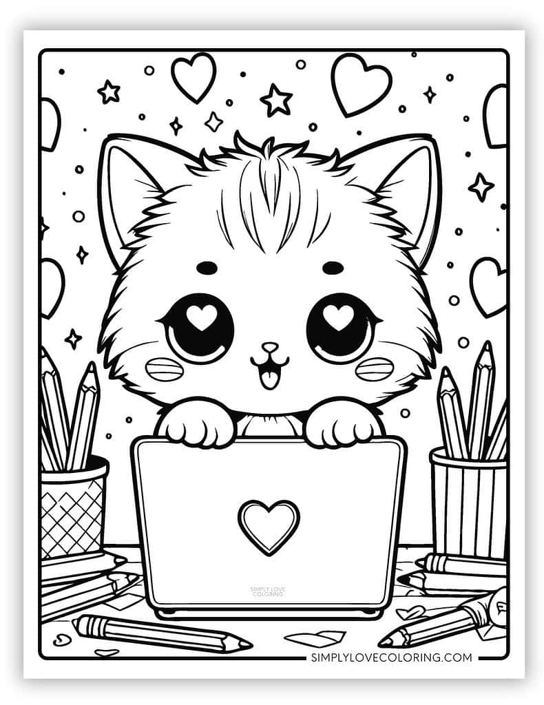 Cute Kitten Coloring Pages
