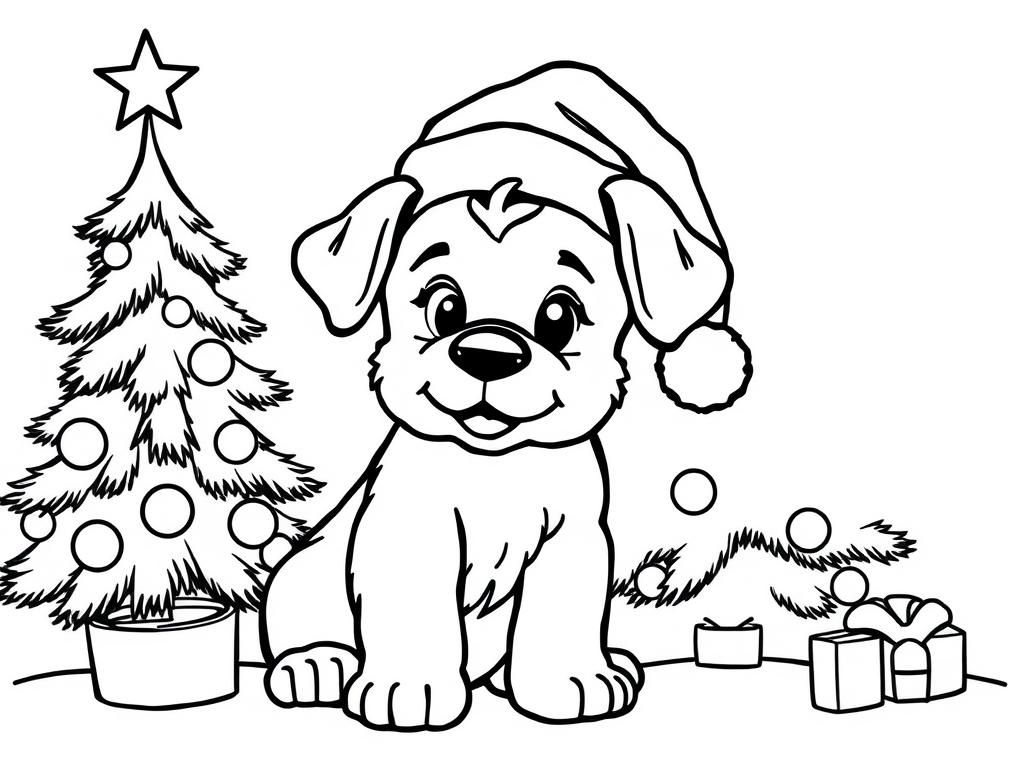 chistmas tree coloring page