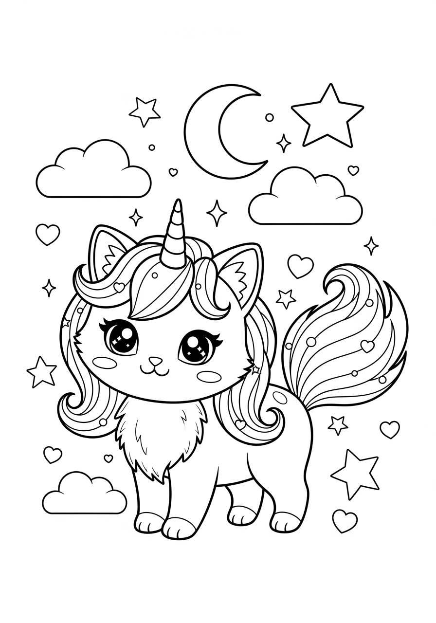cat coloring pages cute