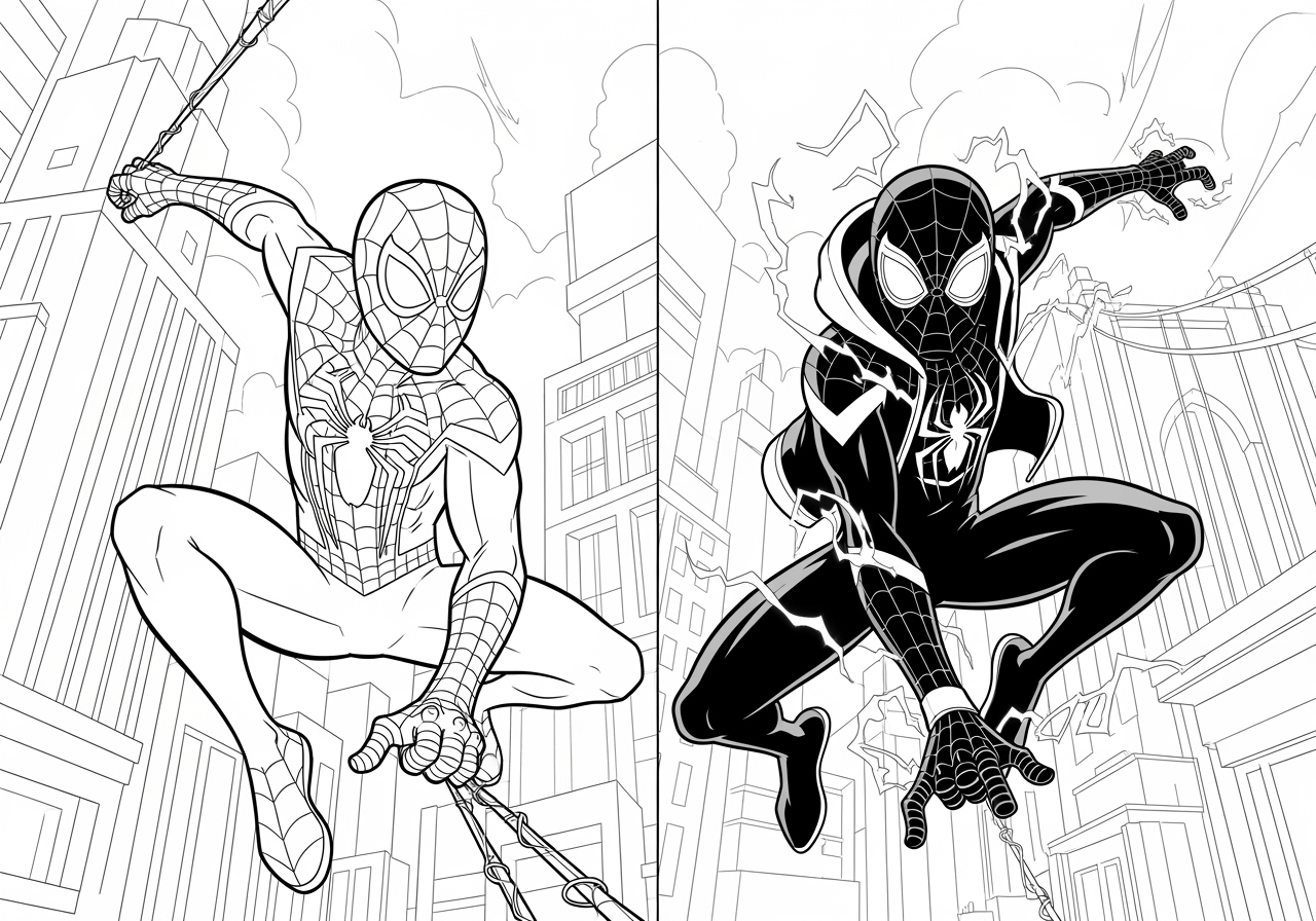 miles morales color pages