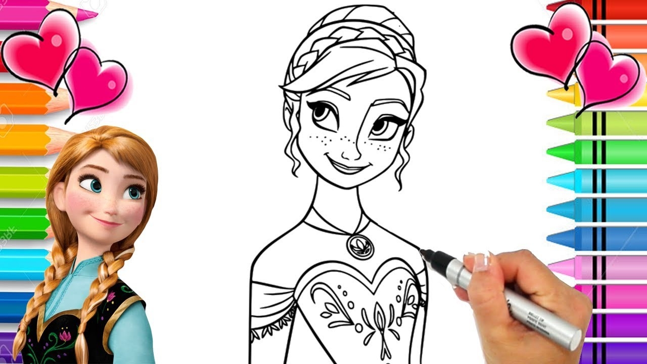 Disney Frozen 2 Anna Coloring Page Frozen Coloring Book Anna And Elsa Coloring Pages YouTube