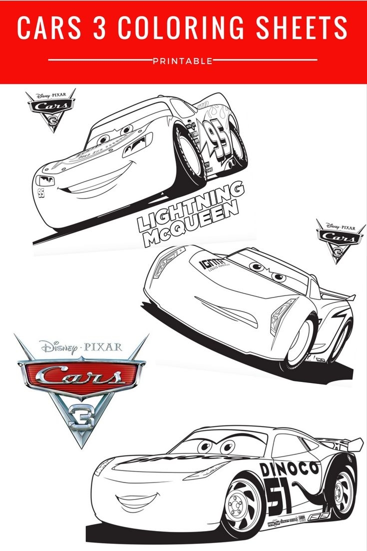 Disney Pixar Cars 3 Coloring Sheets Free Printable