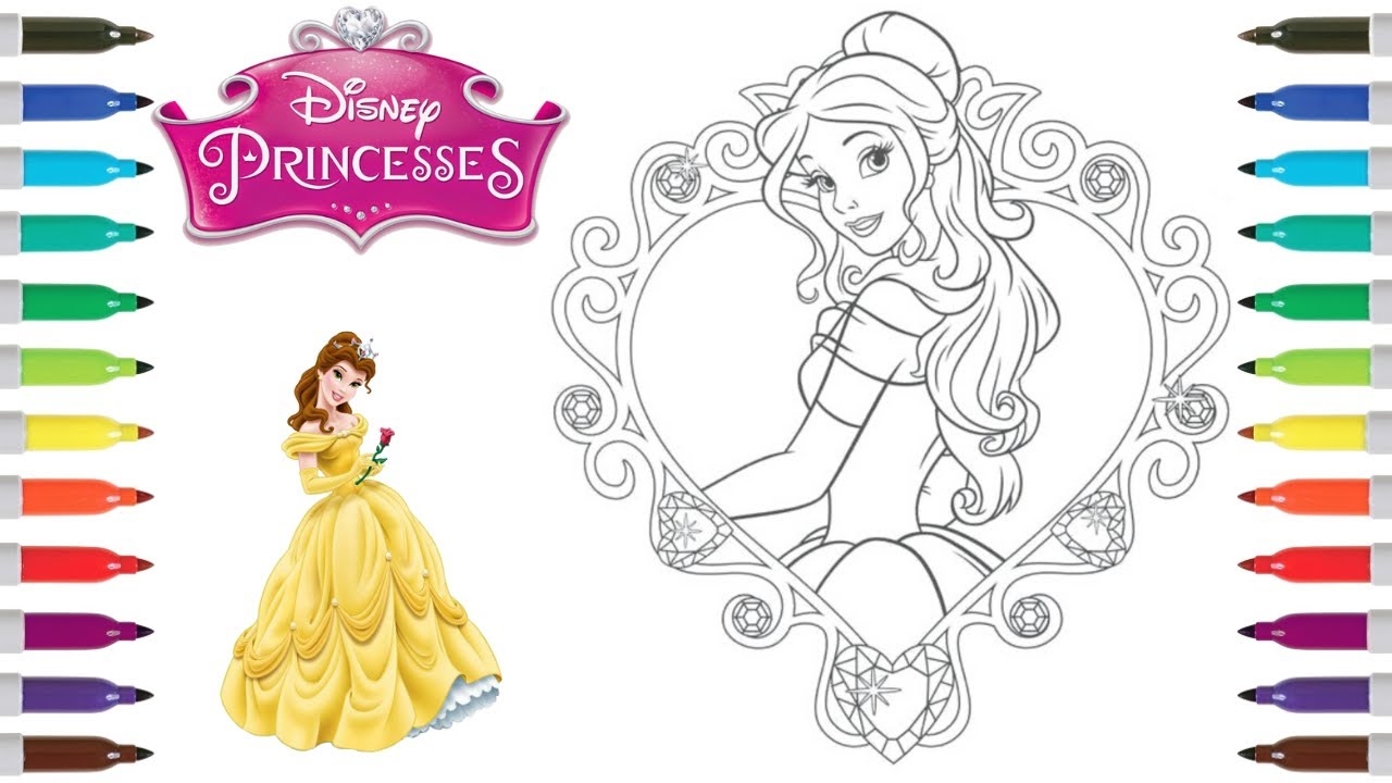 belle colouring in pages