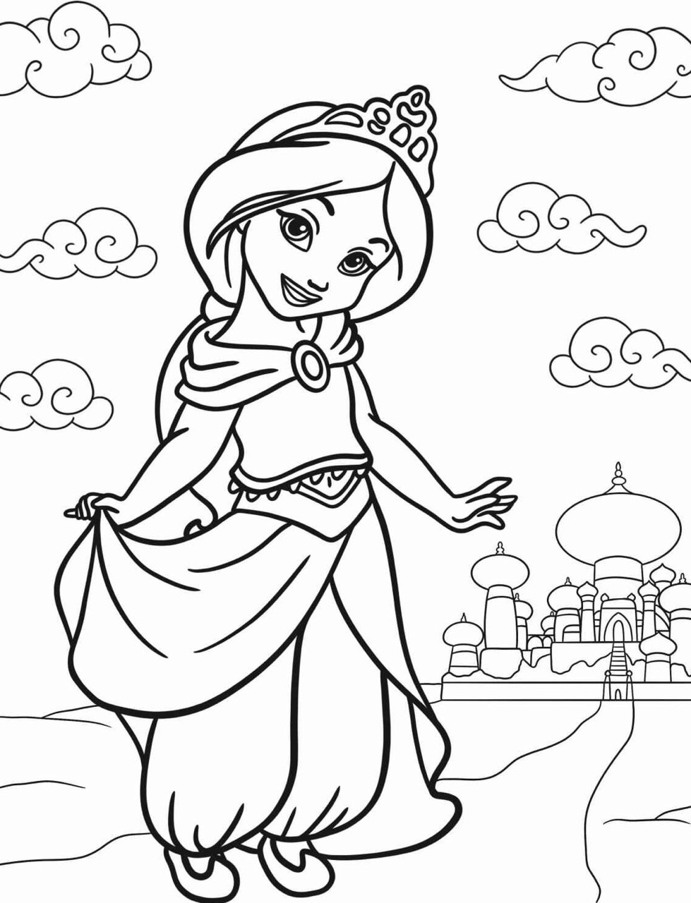 princess jasmine coloring page