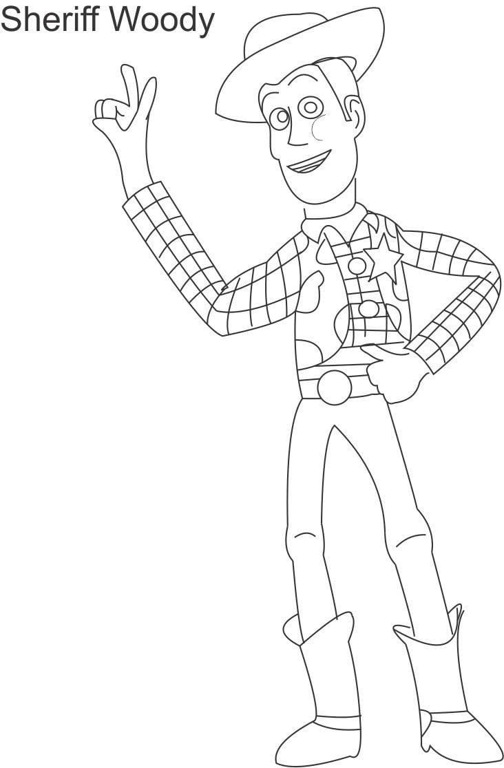 Toy Story Woody Colouring Pages