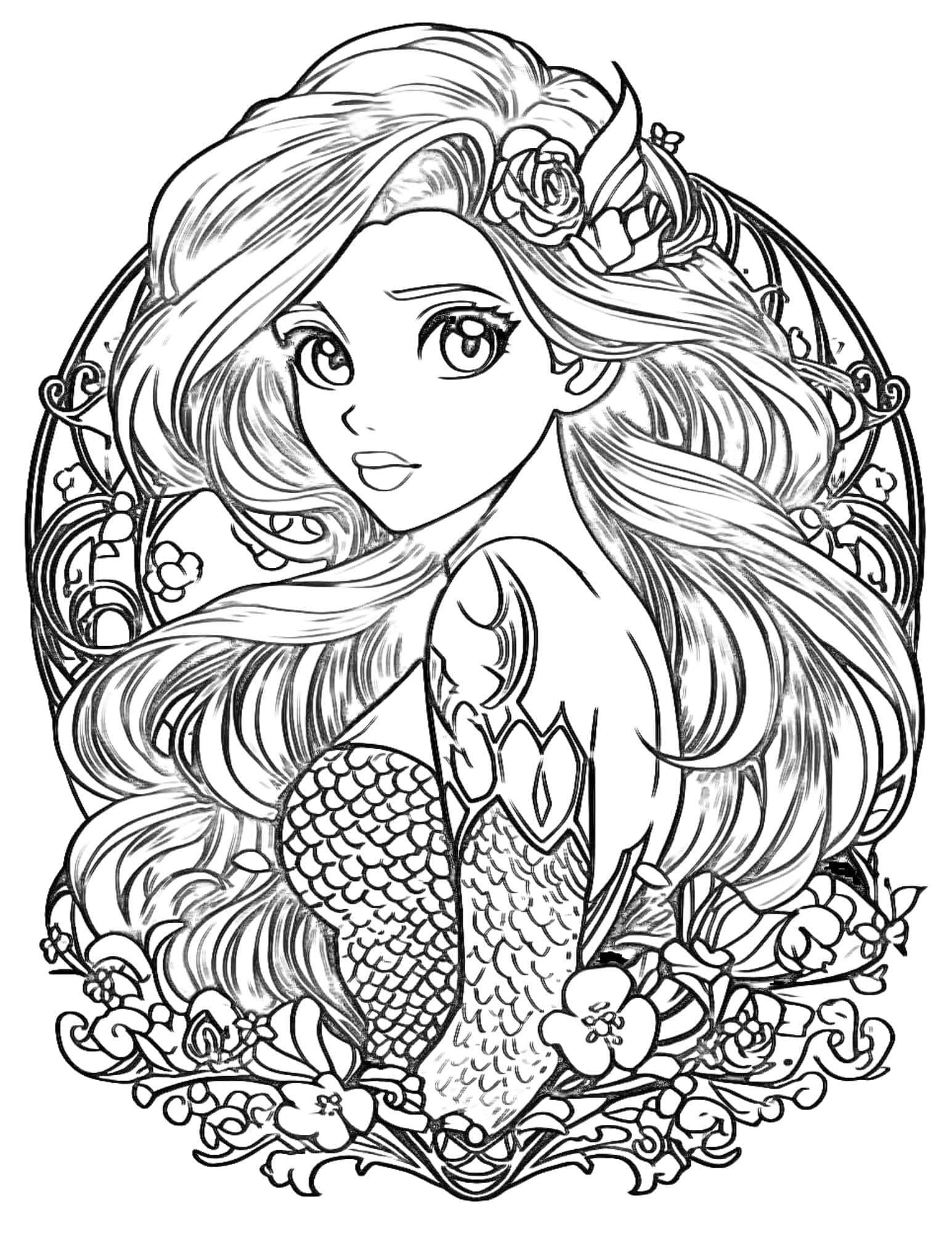 ariel mermaid coloring pages