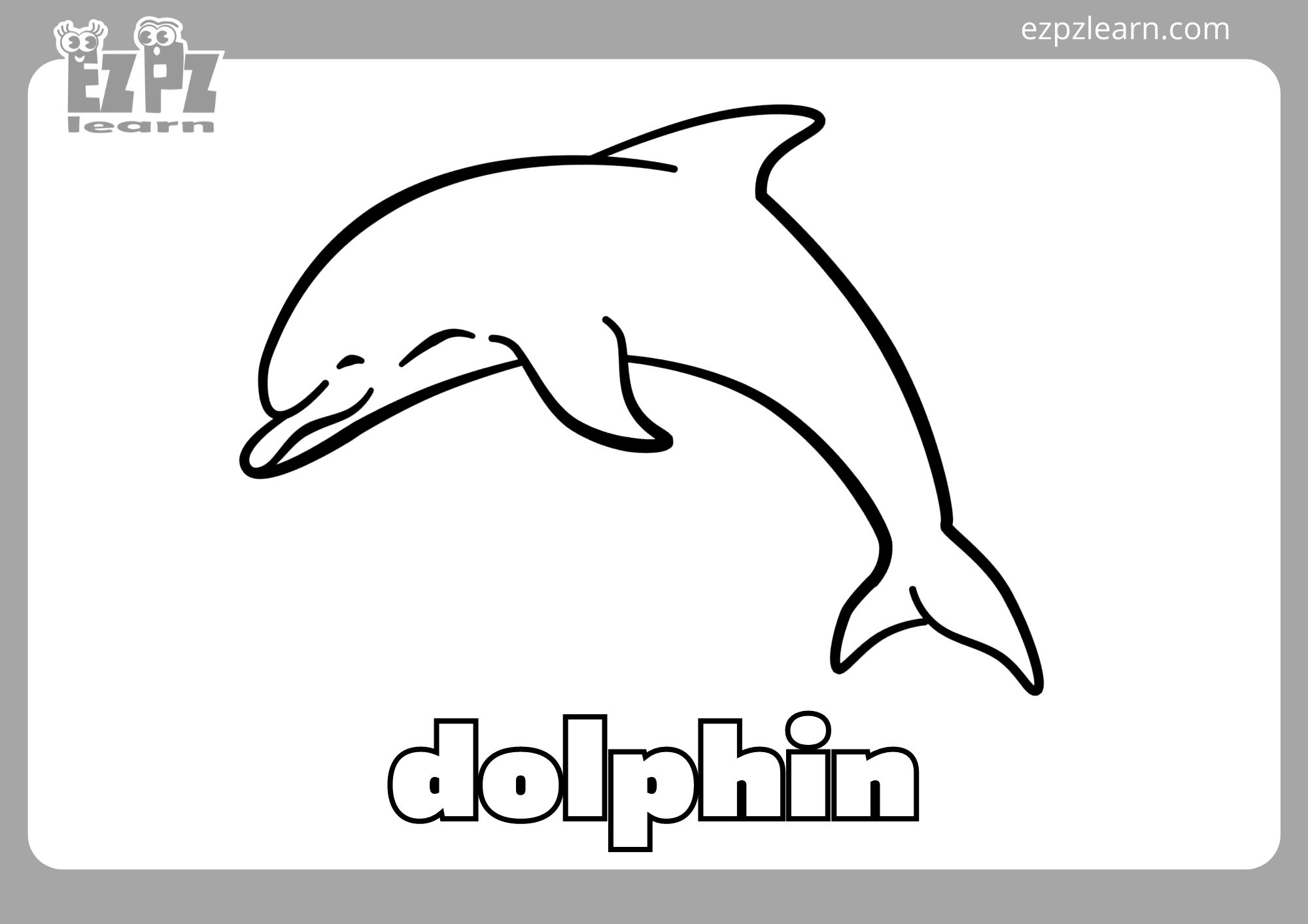 Dolphin Coloring Page Ezpzlearn