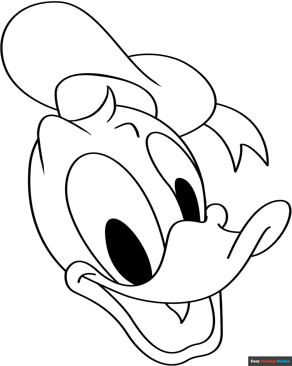 Donald Duck Coloring Page Easy Drawing Guides