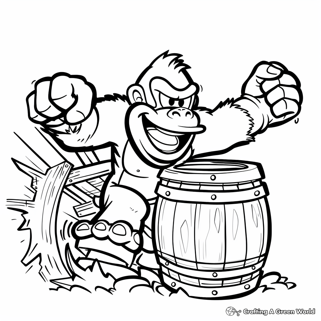 Donkey Kong Coloring Pages Free Printable 