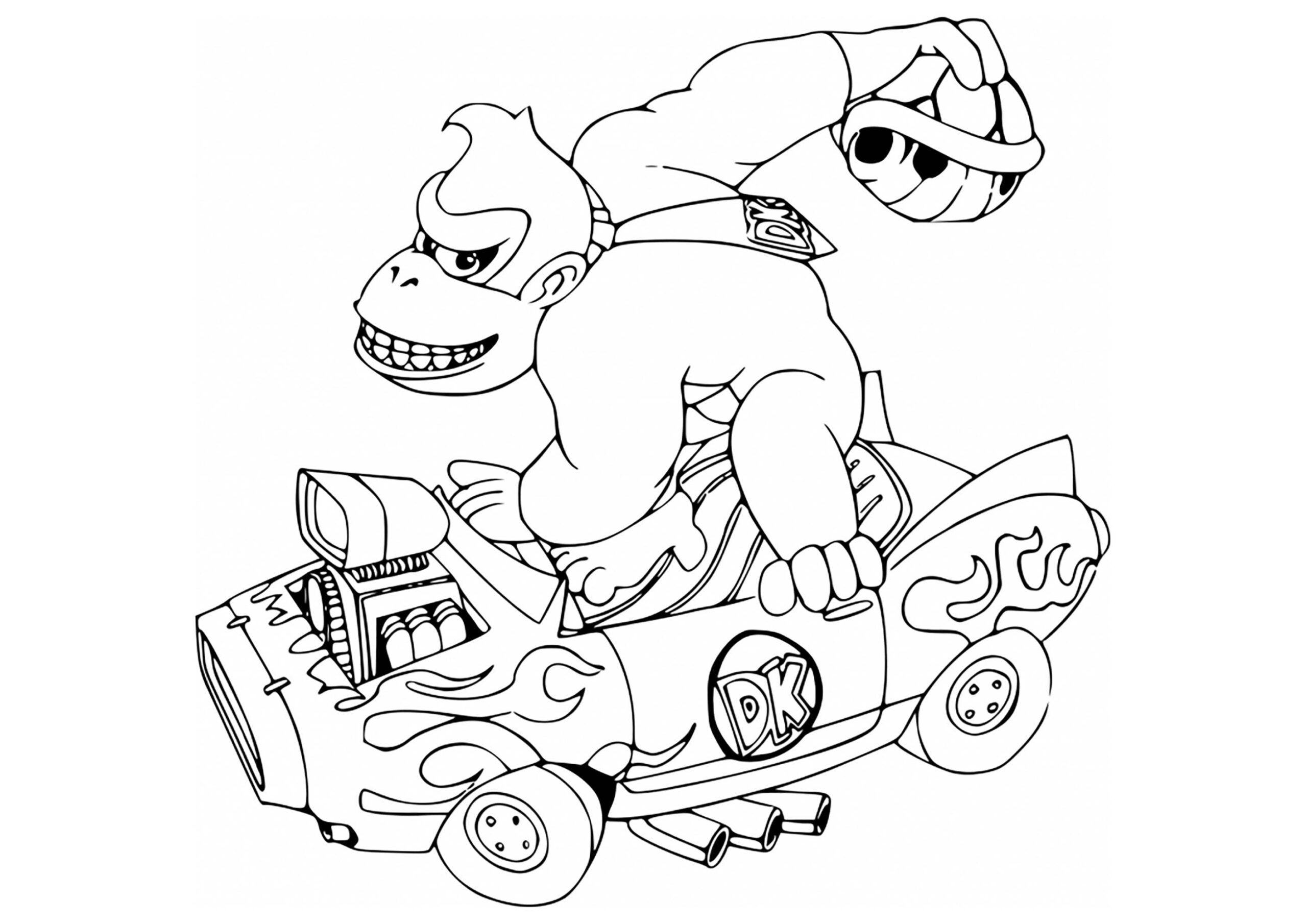 Donkey Kong Kart Images Tagged donkey kong Coloring Pages
