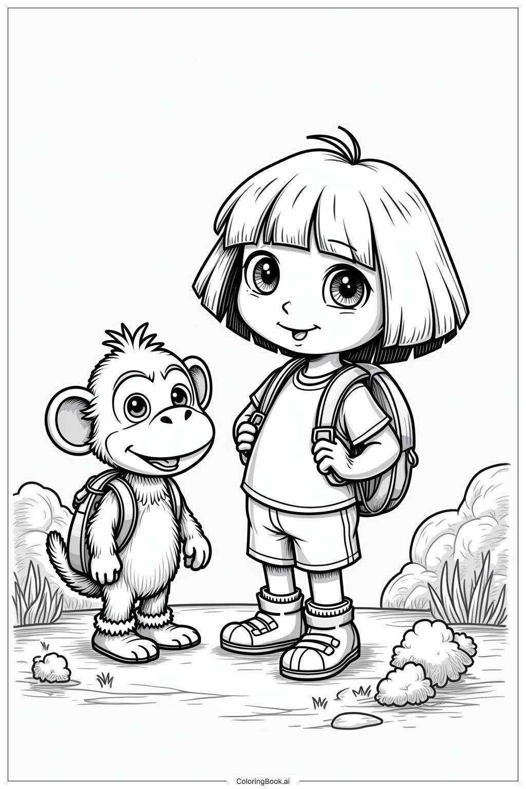 dora cartoon coloring pages