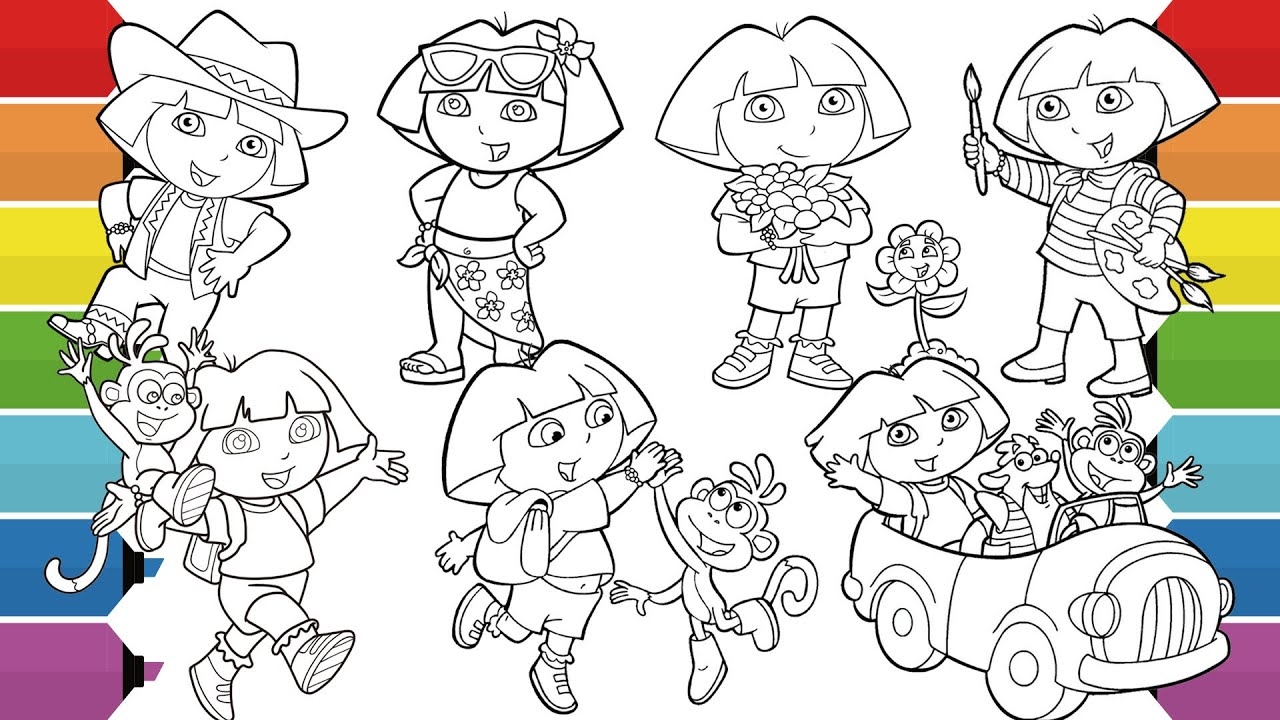 Dora The Explorer Boots Coloring Pages YouTube