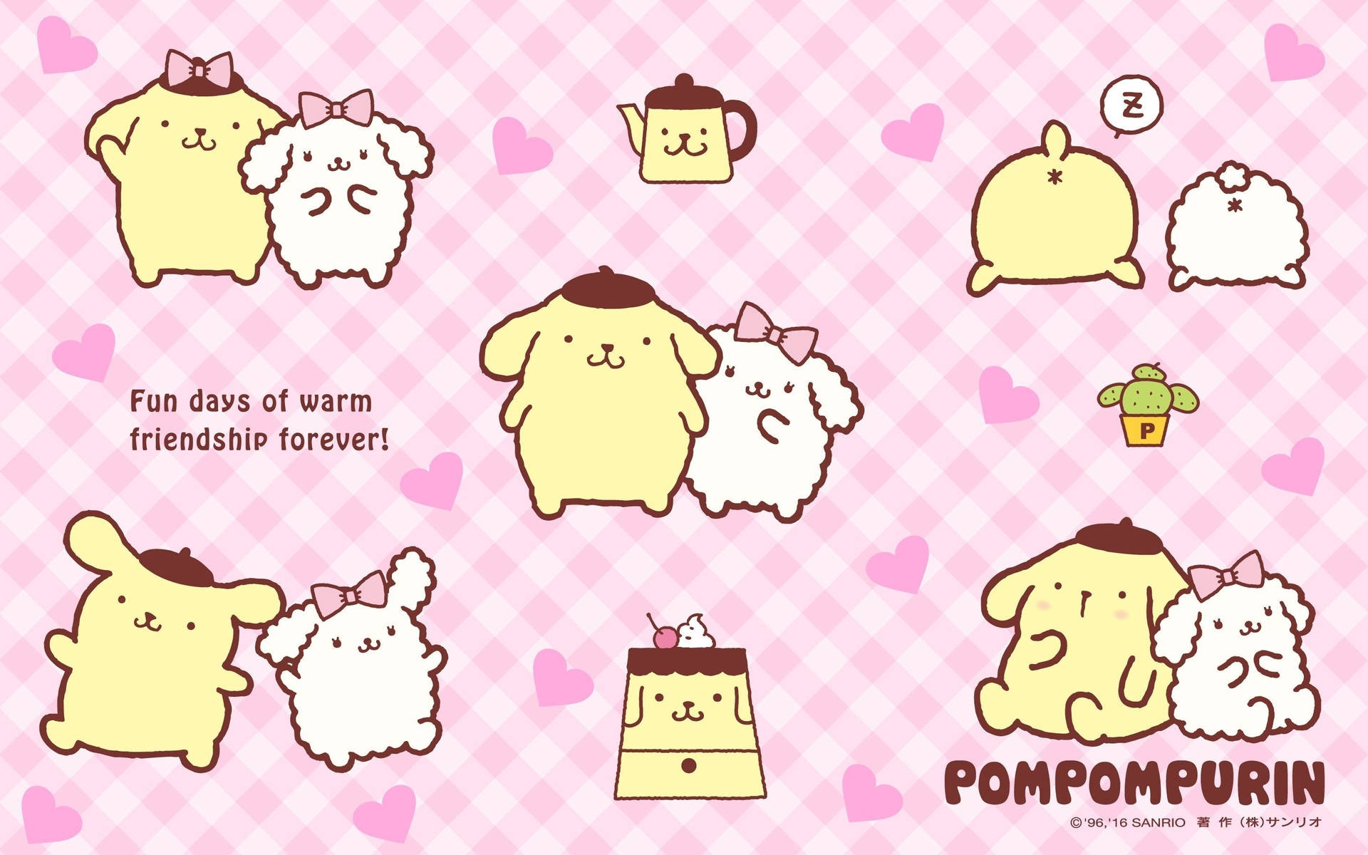 Download Sweet Pompompurin And Macaroon Wallpaper Wallpapers