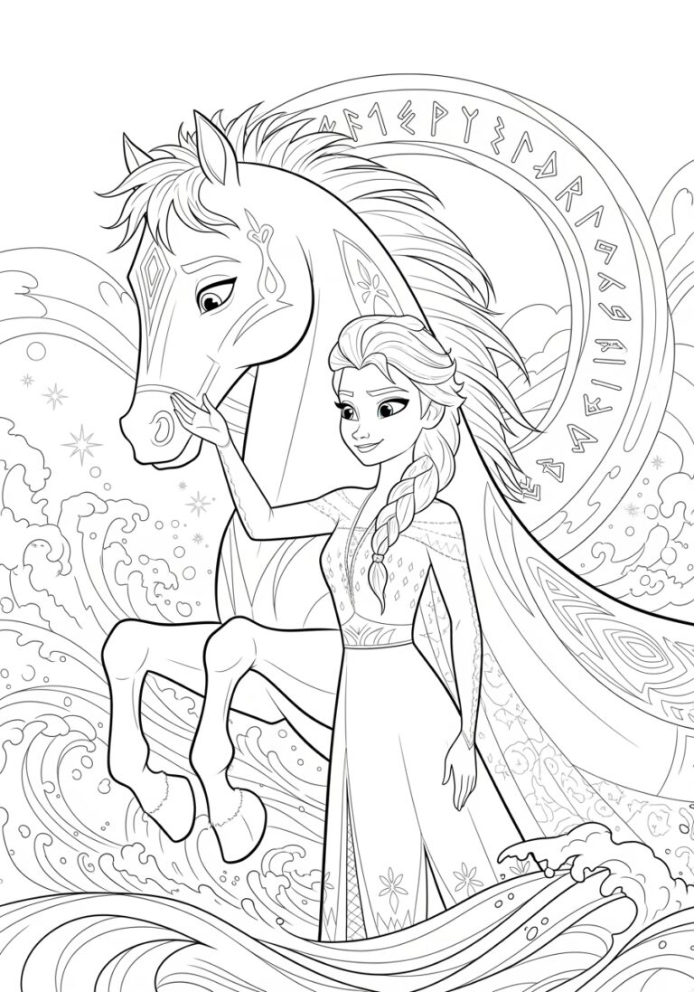 Elsa And Nokk Coloring Pages Free Printables For Kids