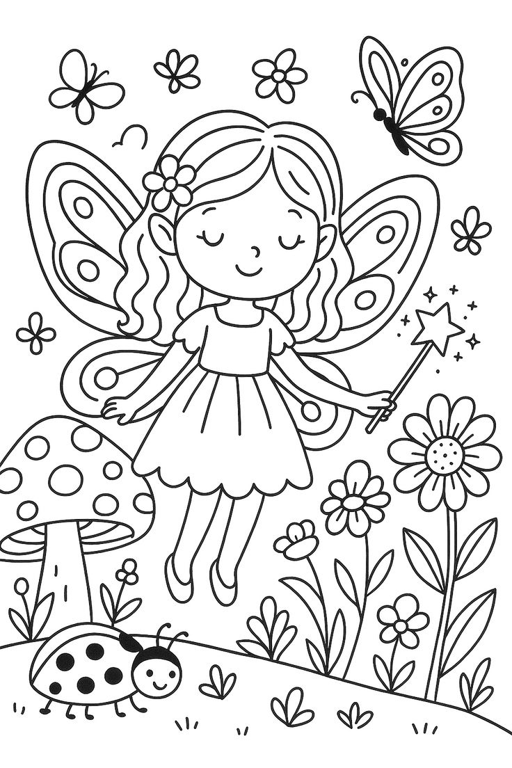 Fairy Coloring Pages For Girls FREE Printable
