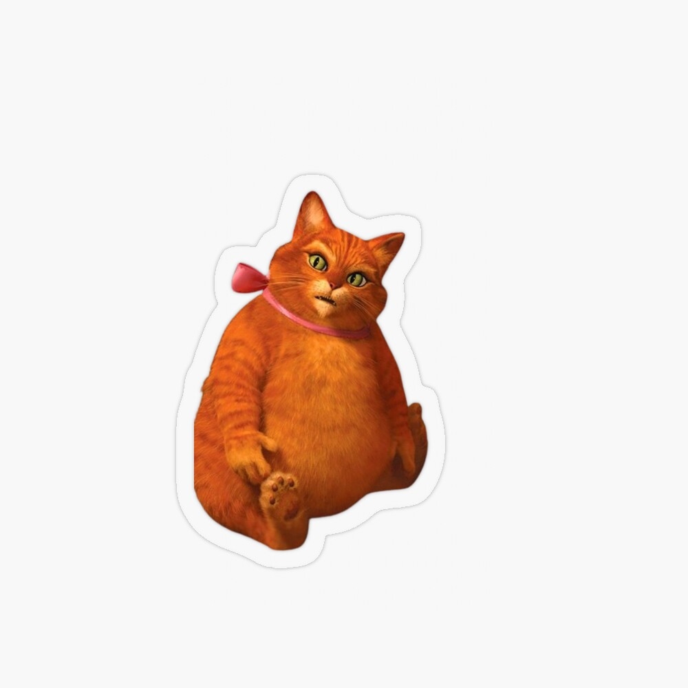 Fat Puss In Boots From Shrek Sticker For Sale By Collage cake Redbubble