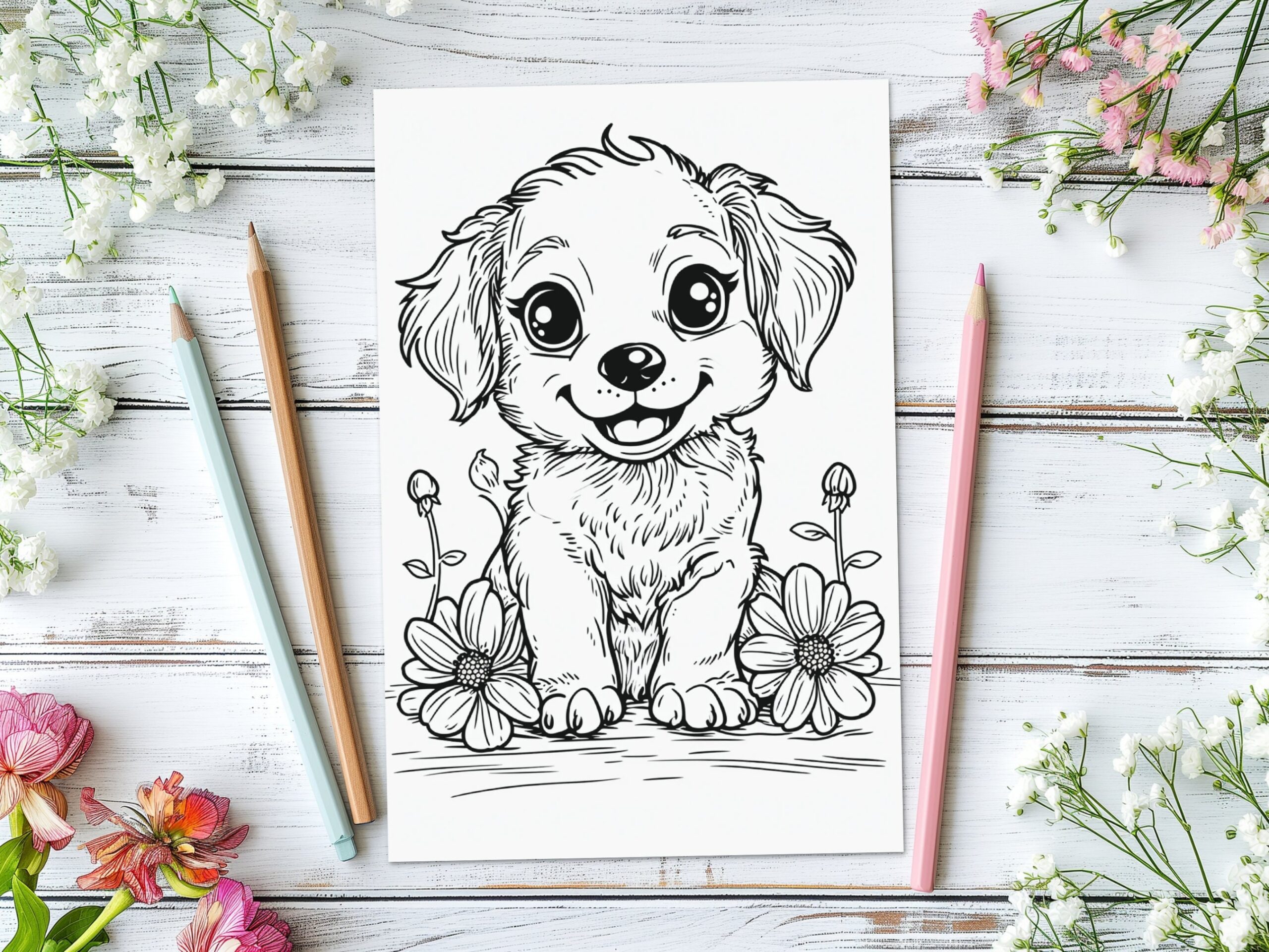 cute puppy pictures to color