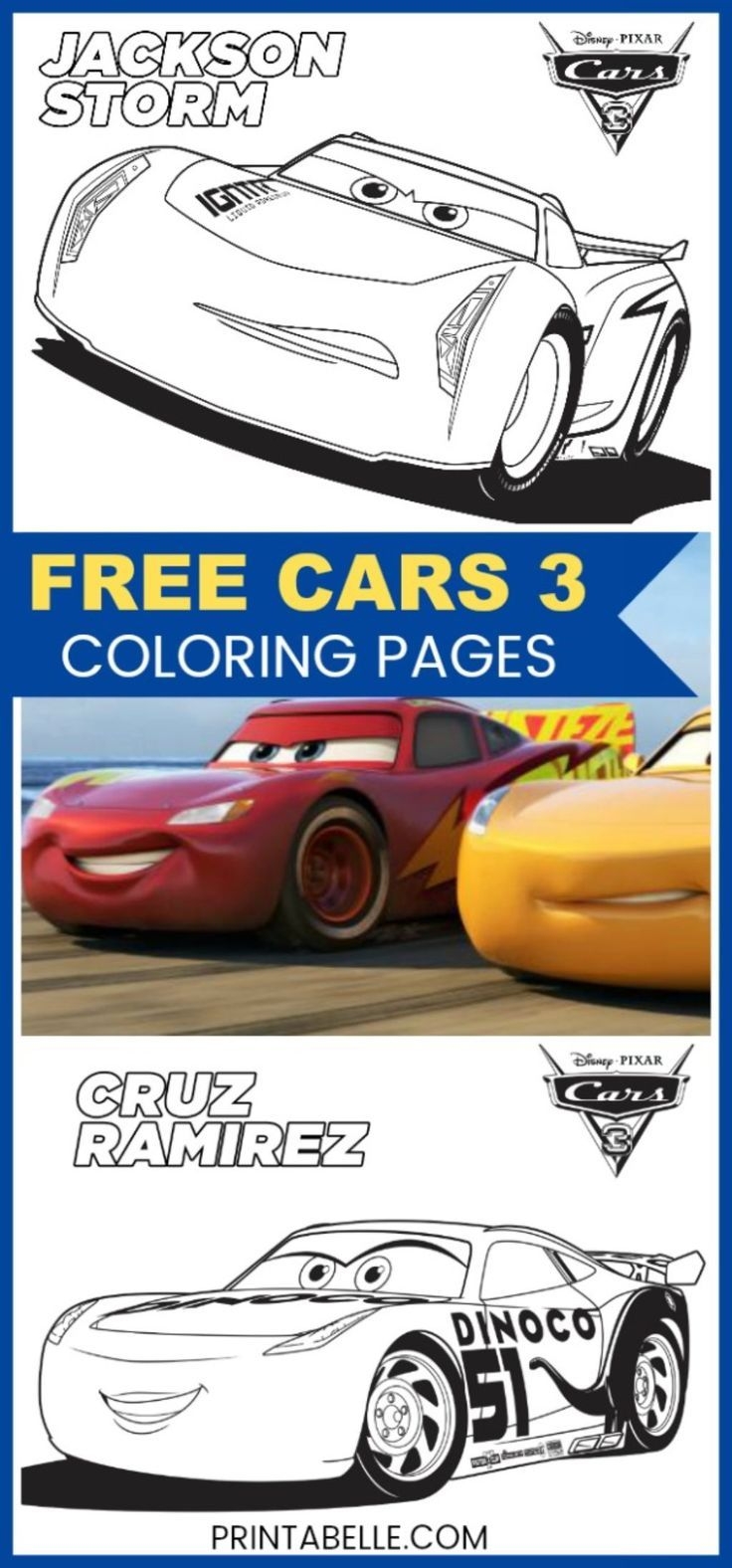 Free CARS 3 Coloring Sheets Free CARS 3 Coloring Sheets