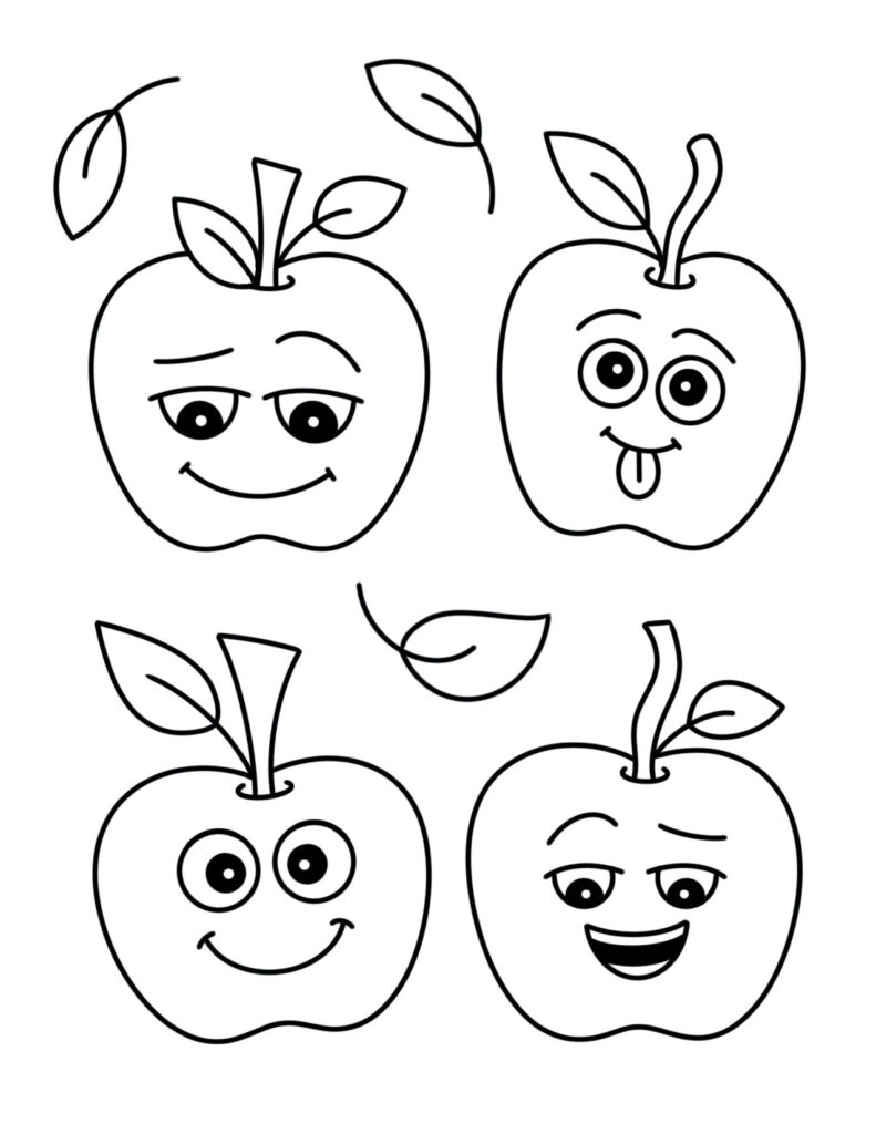 apple coloring pages kids