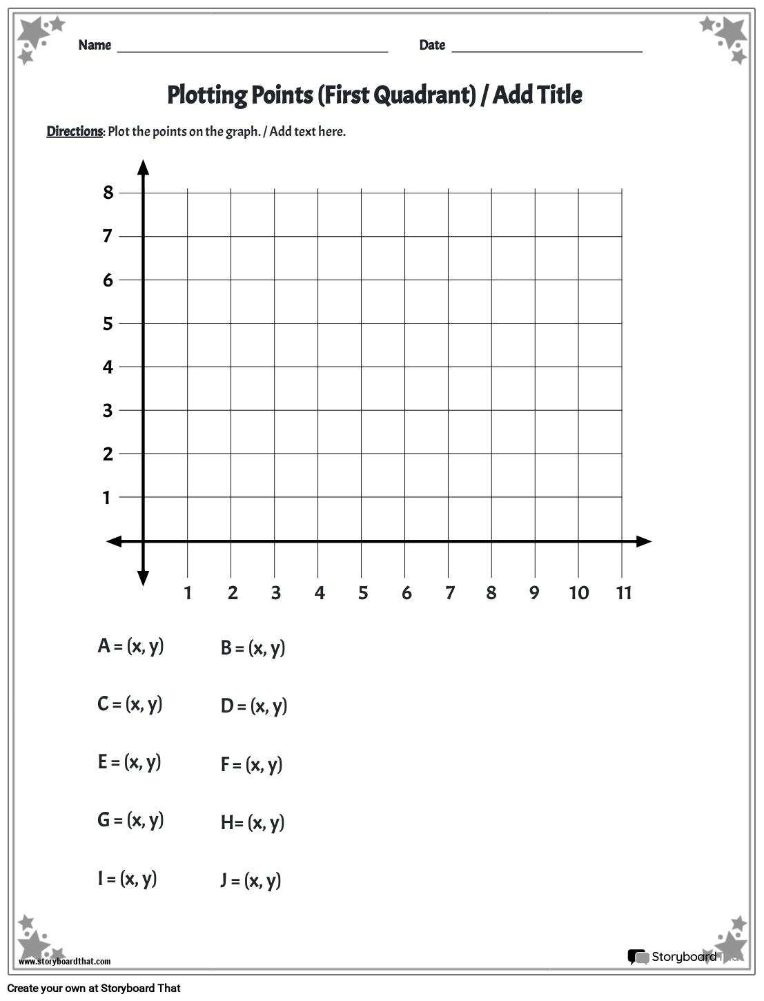 coordinates on a graph worksheet