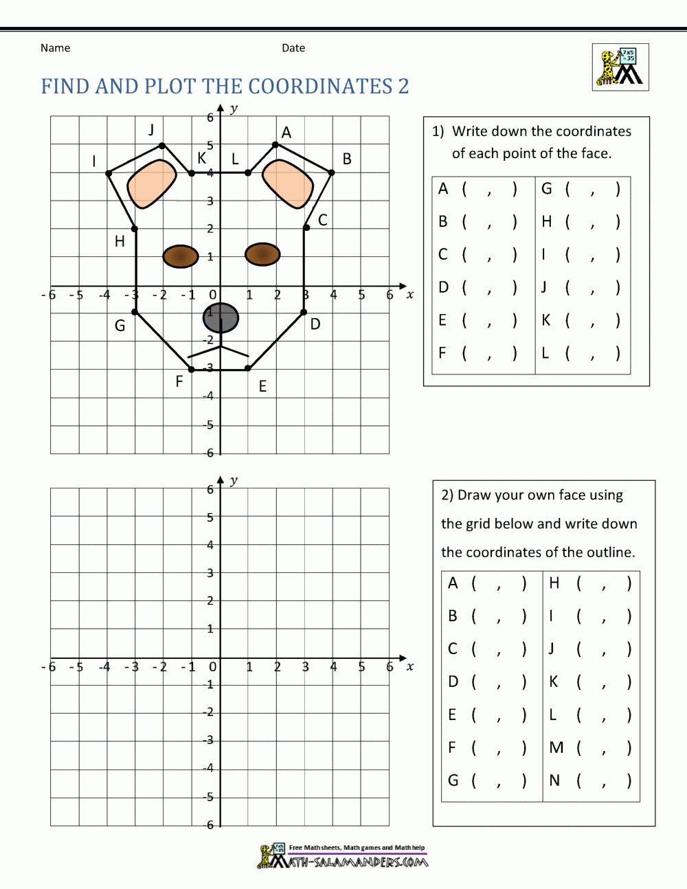Coordinates On A Graph Worksheet