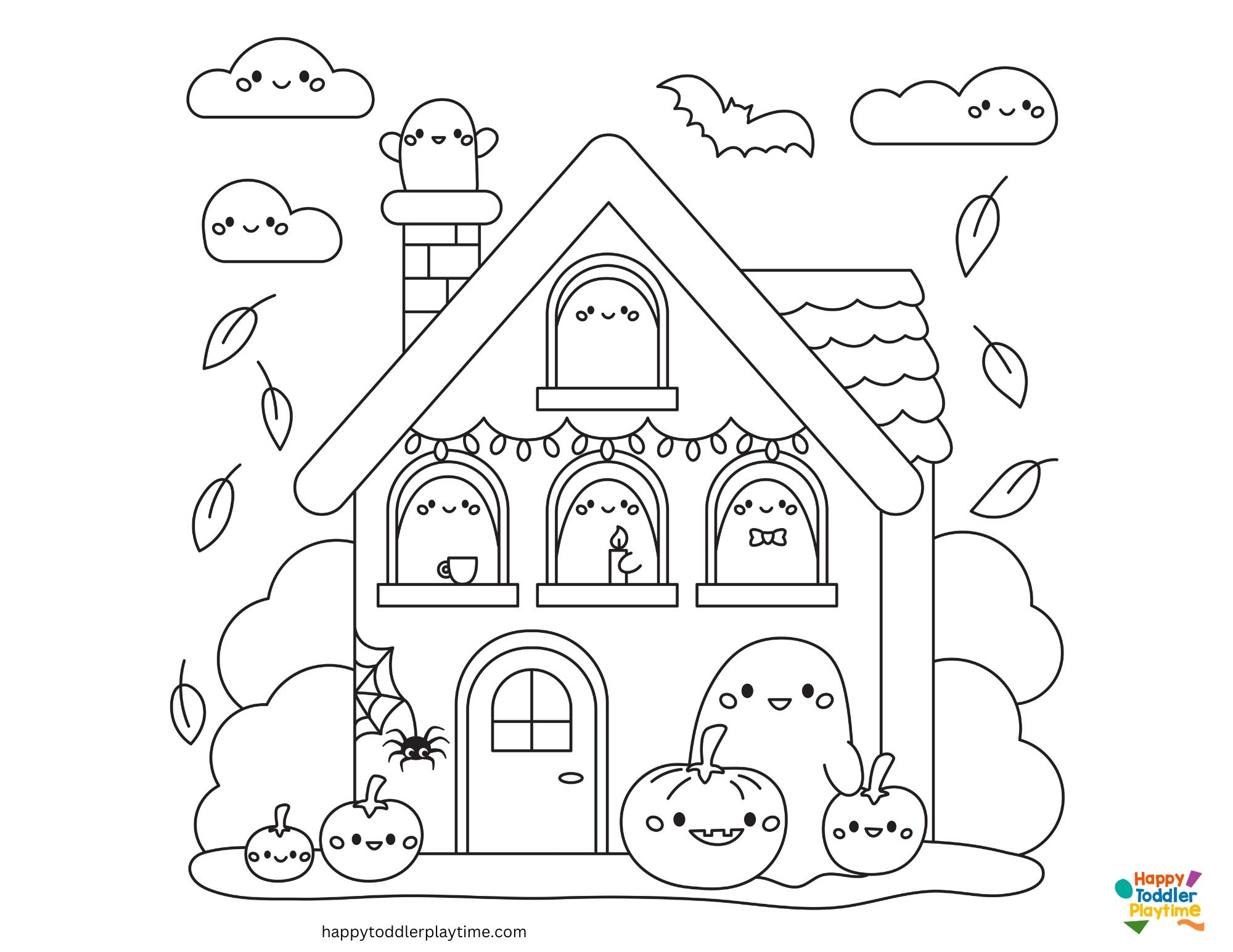 haunted house coloring sheet