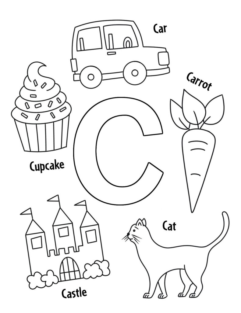 Letter C Coloring Pages