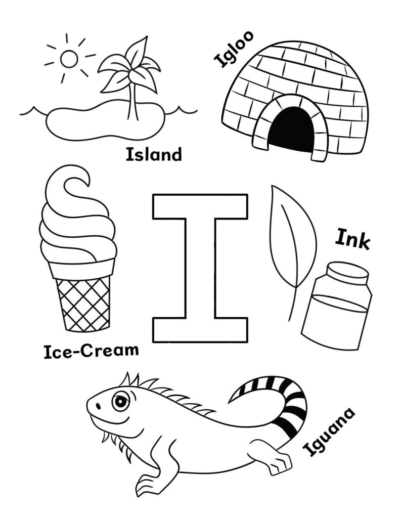 Letter I Coloring Pages