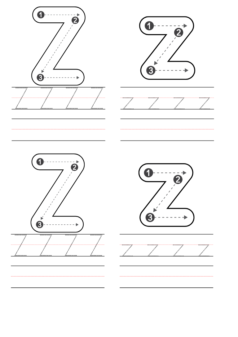 Free Letter Z Coloring Pages Printable PDF